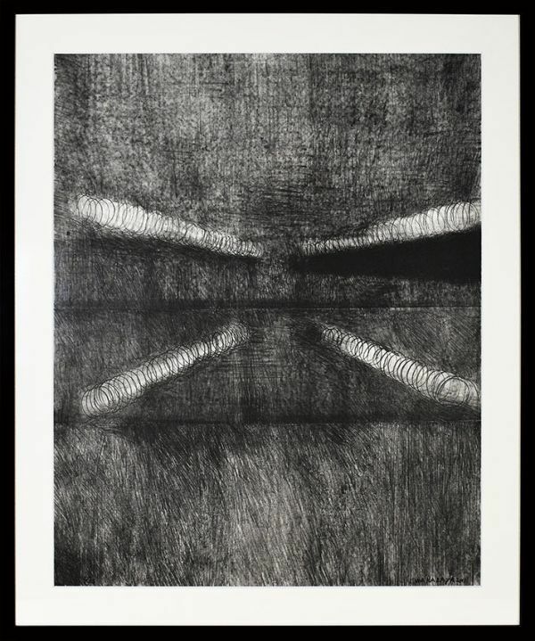 若林奮版画「Glass B-5」　リトグラフ　限25　サイン　1993　F:110.5×92.3　Masaaki Sasamoto