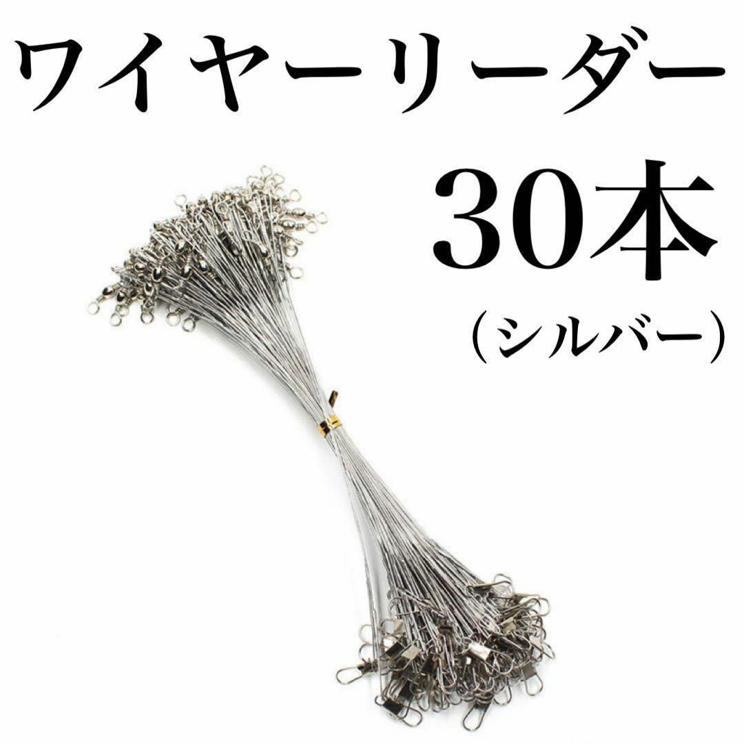 ワイヤーリーダー　20cm 30本　銀　シルバー　太刀魚　サゴシ　ルアー　釣り