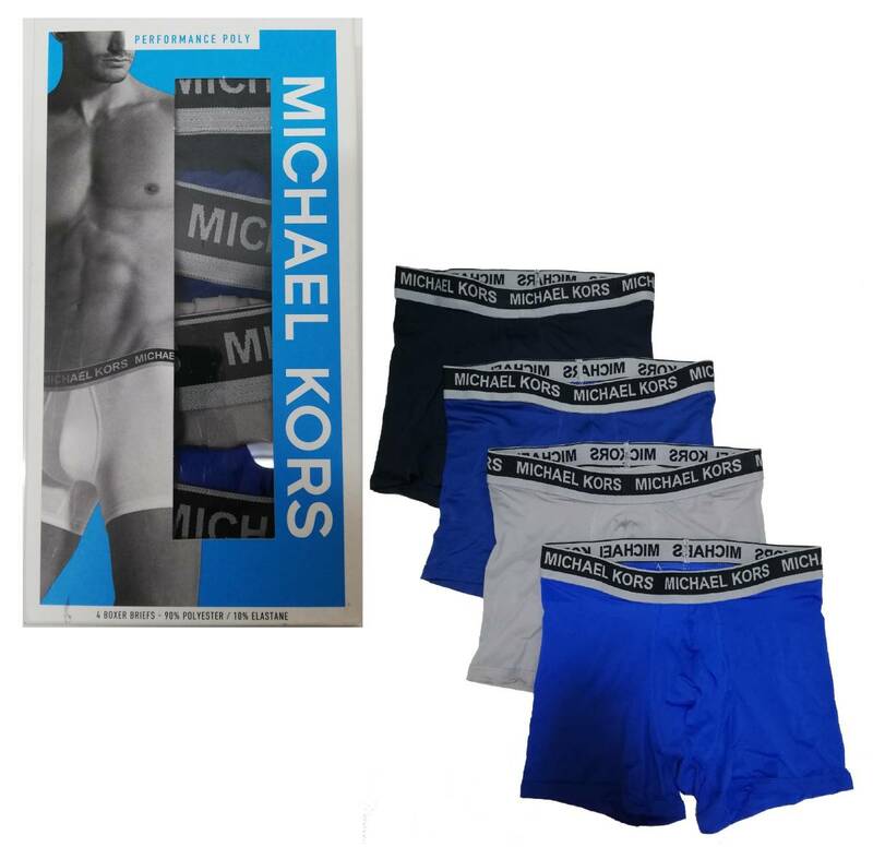 マイケルコース メンズ ボクサーパンツ ブルー/グレー/ダークブルー/ブラック 4枚セット Lサイズ 青灰濃青黒 アンダーウェア MICHAEL KORS