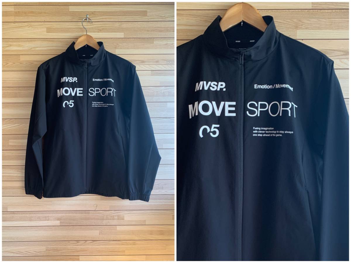 #★サイズ M★訳あり★DESCENTE デサント MOVE SPORT ムーブスポーツ 軽量 撥水 4WAYストレッチ クロス ジャケット ブラック 黒 春 夏 秋