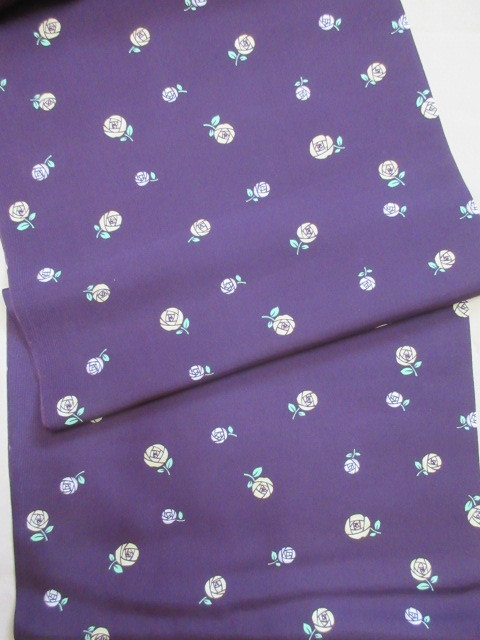 秀匠　☆　在庫品　正絹　羽織・道中着・長コート用 羽裏地　ばら柄　紫地　22915
