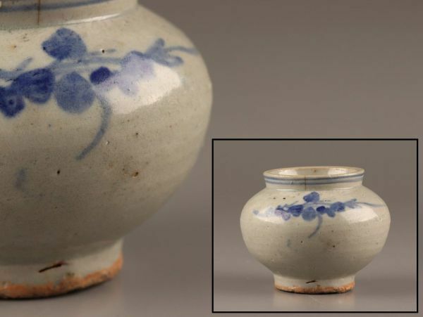 古美術 朝鮮古陶磁器 李朝 染付 壷 時代物 極上品 初だし品 C4221