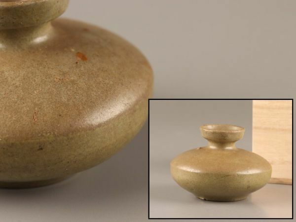 古美術 朝鮮古陶磁器 高麗青磁 油壷 時代物 極上品 初だし品 C4283