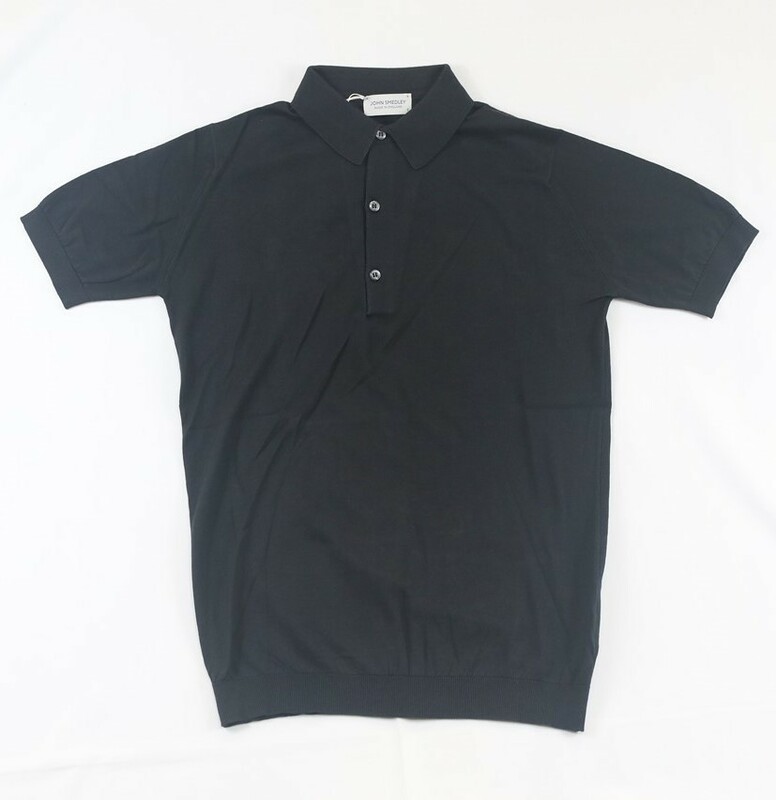 新品 John Smedley　ジョンスメドレー 最高級シーアイランドコットン Sサイズ ポロシャツ　BLACK