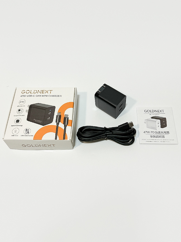 [YON-A60208219] PD 充電器 47W USB-C 急速充電器 USB-C×2 PD3.0 QC3.0 PPS規格対応 折りたたみ式プラグ 高速充電器 ACアダプター