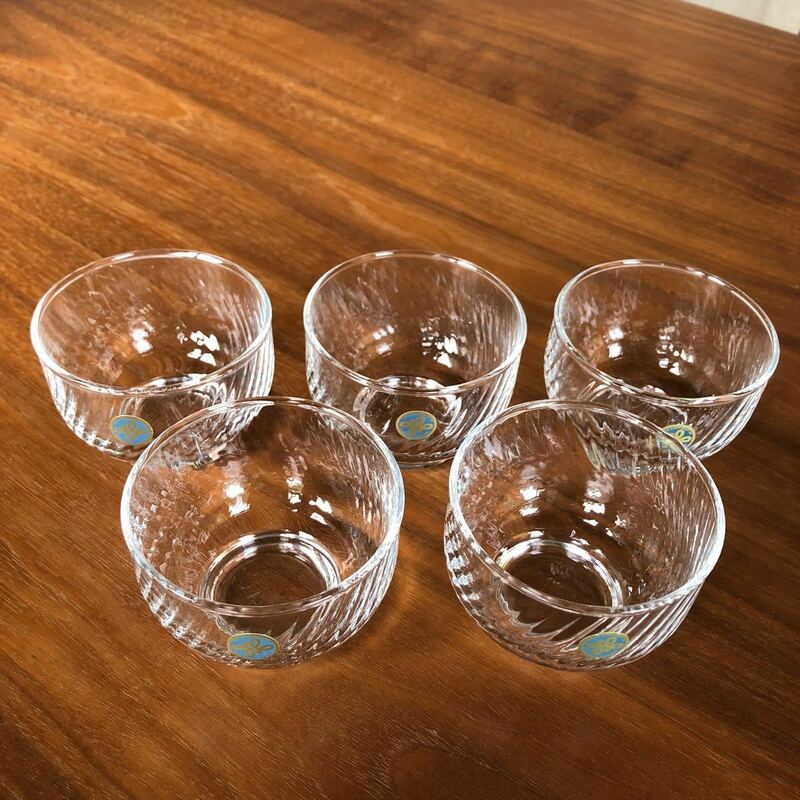 HOYA クリスタルガラス　ガラスの茶碗　カップ　グラス　5客セット　未使用品