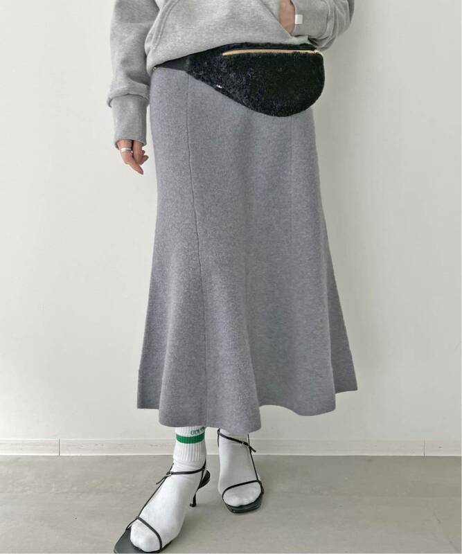 L'Appartement アパルトモン　ドゥーズィエムクラス　Deuxieme Classe　Knit Flare Skirt 　ウール　フレア　ロング　スカート　34　美品