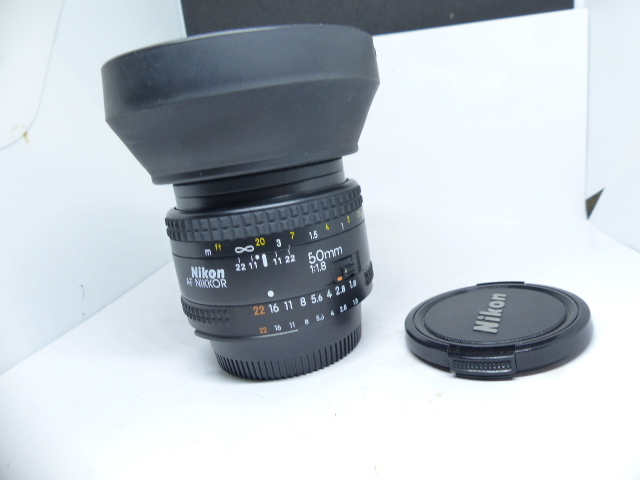 超希少 ニコンAF 50㎜ F1.8N 純正フード・フィルター付