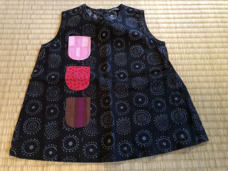 クリックポスト送込♪限定 ♪マリメッコ♪marimekko♪レアサイズ nadja 柄　kurkistus　ノースリーブ　 ワンピース　キッズ　80 