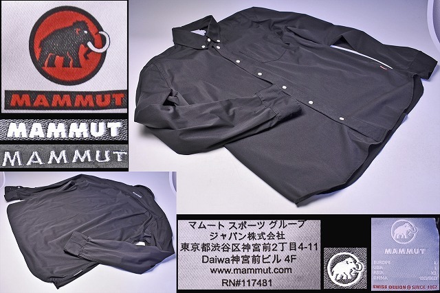 MAMMUT ★ マムート ★ Boulder Long Sleeve Shirt AF Men ★ L (アジアXL) ★ black カラー ★ 長袖シャツ ★ 中古品 ★