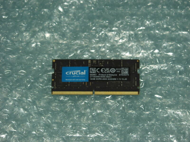 ■□crucial DDR5-4800(PC5-38400) 16GB(16GBx1枚) 中古動作品□■