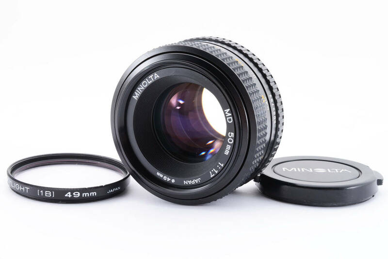 3364 【良品】 Minolta MD 50mm f1.7 Standard MF Prime Lens MD Mount ミノルタ MF単焦点レンズ 0221