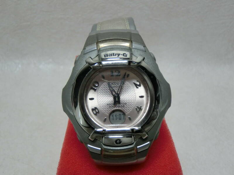 【№1136-O6005RK】中古品：CASIO カシオ BABY-G ベビーG 腕時計 BGT-3010CS ウェーブセプター ピンク シルバー 