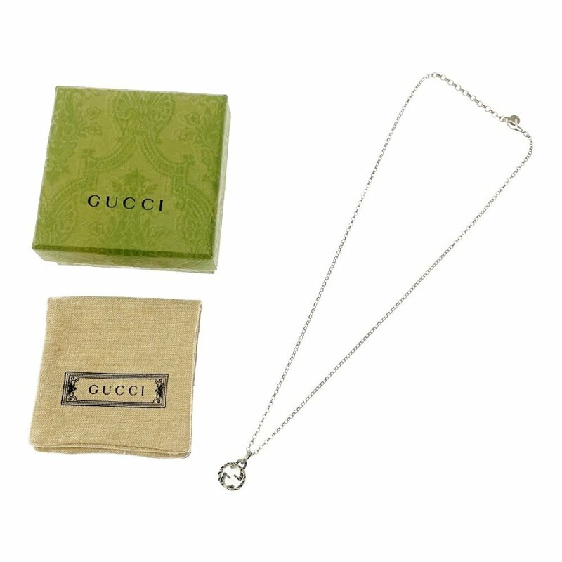 【箱付き】 GUCCI グッチ シルバー インターロッキング アラベスク ネックレス 7.0g 925刻印 233289 ネックレス