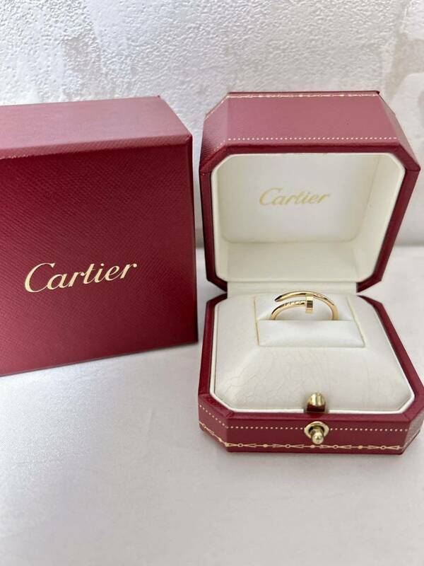 美品！Cartier カルティエ ジュスト アンクル リング サイズ54 指輪 750 K18 YG イエローゴールド アクセサリー 箱付