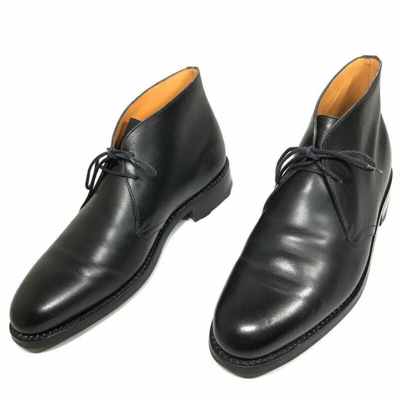 【ジェイエムウエストン】本物 J.M.WESTON 靴 26cm 黒 539 チャッカブーツ ハイカット ビジネスシューズ ラスト39 レザー メンズ 仏製 6/D