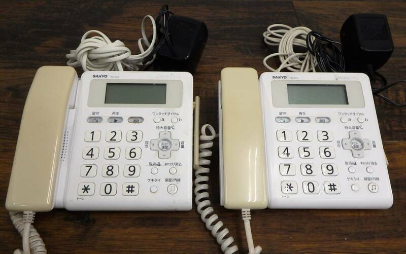 通電OK SANYO/サンヨー 電話機/ビジネスフォン TEL-DJ2 親機2台 まとめ/セット オフィス用品/オフィス機器 会社 現状品 『ZK36』