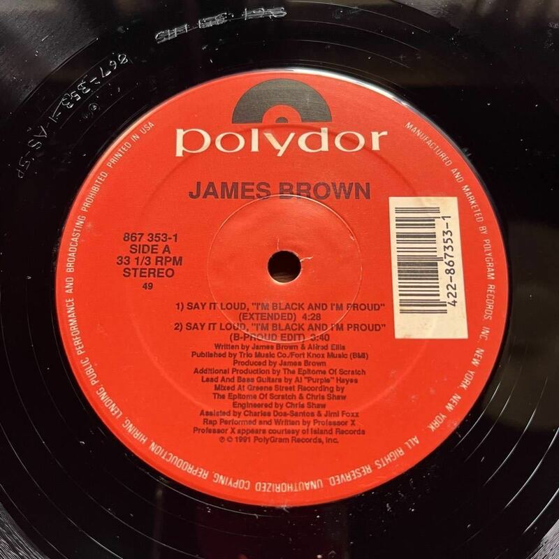 【US盤 FUNK R&B SOUL名作！RAP HIP-HOP REMIX】JAMES BROWN『SAY IT LOUD ”I’M BLACK AND PROUD”』ジェームス・ブラウン/レアグルーヴ