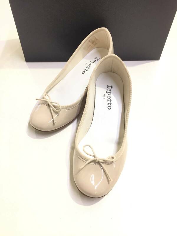 箱付 REPETTO レペット V511V CAMILLE BALLERINAS カミーユ ミドルヒールバレリーナ バレエシューズ パンプス 35 ベージュ