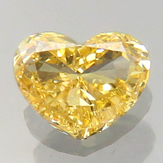 イエローダイヤモンド ルース 0.10ct Fancy Orange Yellow SI-2 中宝ソーティング付 瑞浪鉱物展示館 5106