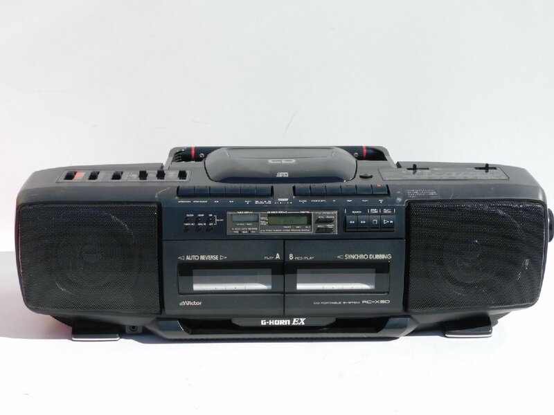 【CD、カセット聞けます!/送料無料】VICTURE CDラジカセ RC-X50 ダブルカセットデッキ レア 中古 動作品 大型 古い 昭和レトロ