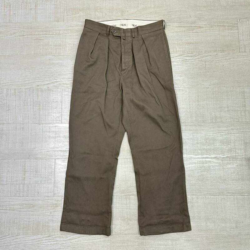 2020 NEAT ニート COTTON PIQUE WIDE SLACKS PANTS コットン ピケ ワイド スラックス パンツ MADE IN JAPAN 日本製 サイズ 48