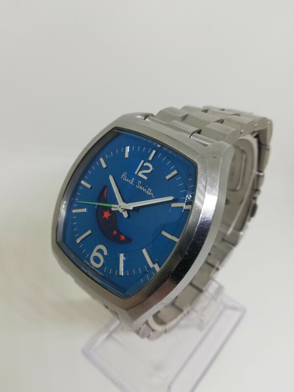【稼働品】Paul Smith ポールスミス 6186-T008003 ナンバームーンメンズクォーツ腕時計