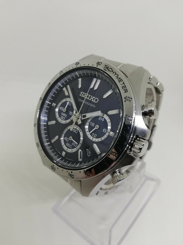 【稼働品】SEIKO セイコー 8T63-00D0 メンズクォーツクロノグラフ腕時計