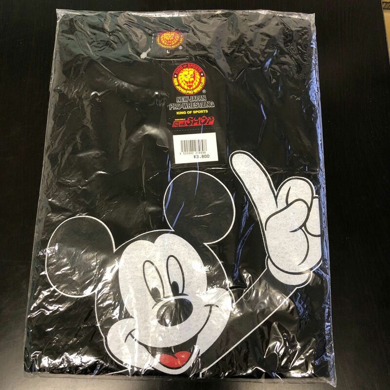 新日本プロレス　 ミッキーマウスコラボ　Tシャツ Lサイズ　 闘魂ショップ購入　 未使用　タグ付