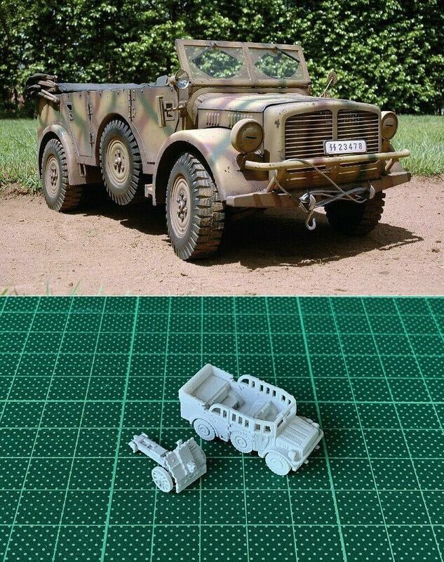 1/144 レジンキット WWII German Horch108 with Leig18 Gun