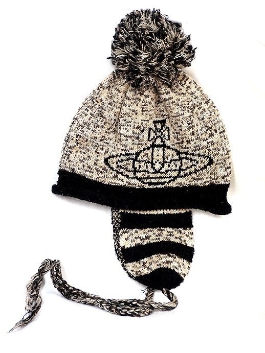 廃盤 ヴィンテージ品 Vivienne Westwood　ORBデザイン耳当てニット帽 NANA　ヴィヴィアンウエストウッド