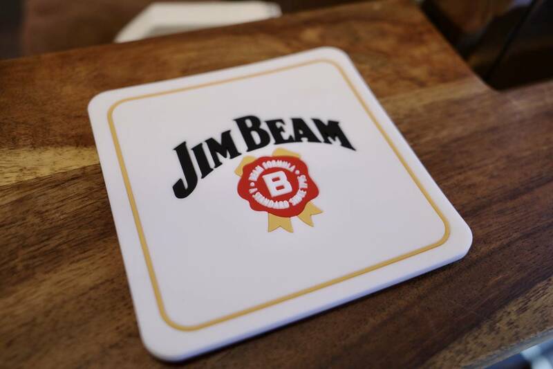 新品 JIM BEAM　ジムビーム　ウイスキー　ラバーコースター 店舗 ラバーマット お酒 カウンター インテリア アメリカ コースター