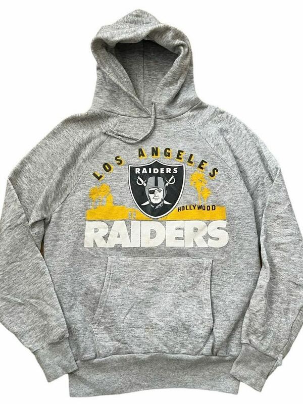 ●●vintage 80's us製 Pannill パニール LOS ANGELS RAIDERS ロサンゼルス レイダース スウェットパーカー L グレー●●