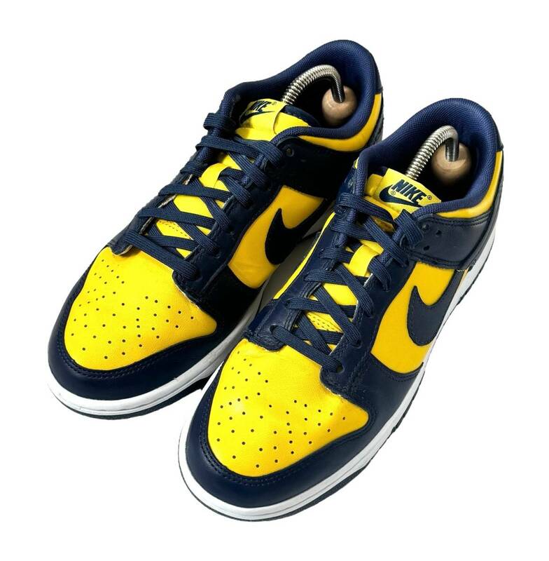 ナイキ NIKE DD1391-700 25.5cm ダンク DUNK ロー LOW ミシガン イエロー ネイビー MICHIGAN バーシティメイズ ローカット スニーカー USED