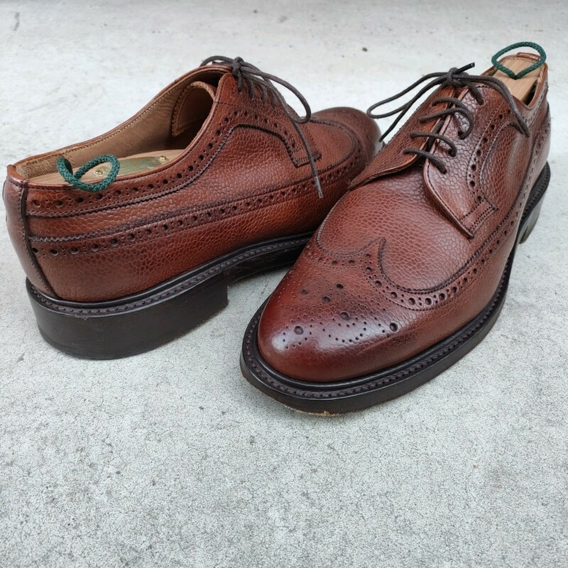 美品/ジョセフチーニーJOSEPH CHEANEY/チーニー/5736/59/外羽根/ウイングチップ/ブローグシューズ/レザーシューズ/革靴/25/UK6/茶