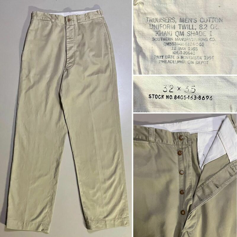 1950s US . Military Twill Pant Size W32 L35