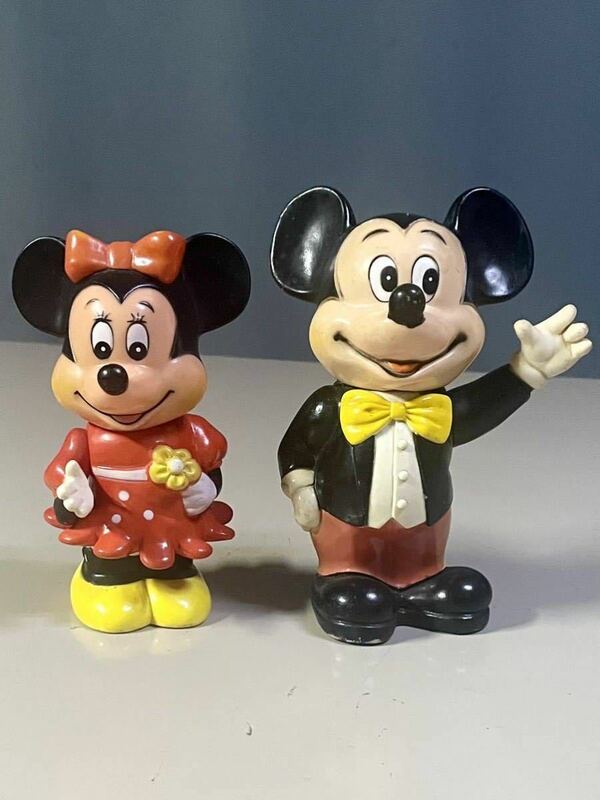 1970-80s Minnie & Mickey 貯金箱人形