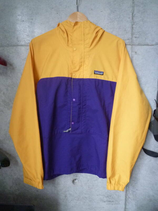 【レア!レイカーズカラー!】90s USA製 Patagonia パタゴニア プルオーバーパーカー イエロー×パープル バターナッツ