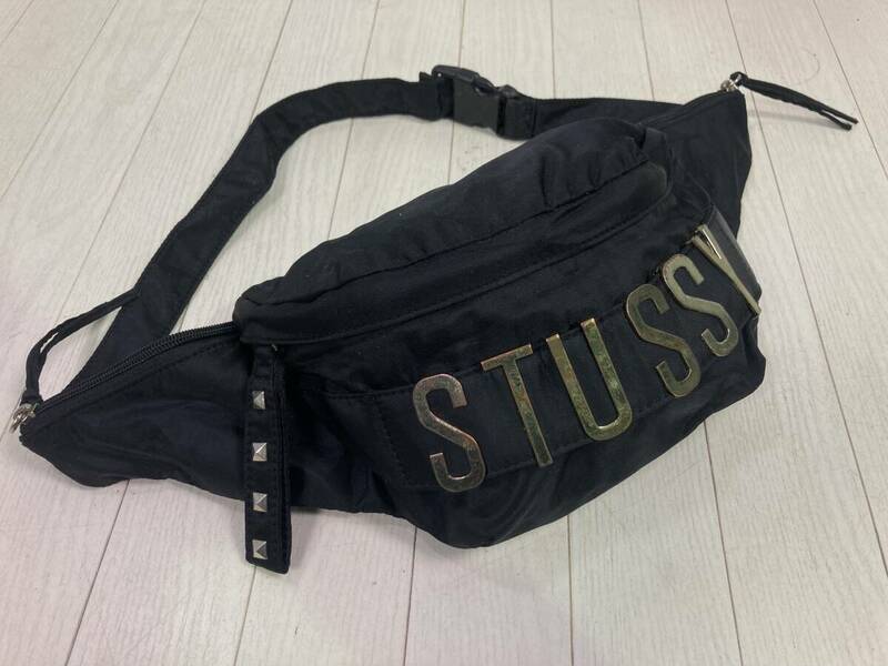 ★希少デザイン★STUSSY オールド ステューシー ウエストバッグ ショルダーバック MOSCHINO モスキーノロゴ レア ウエストポーチ 激安 格安