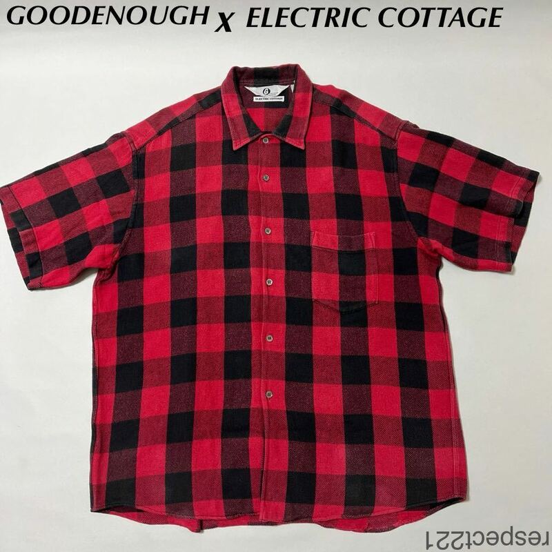 GOODENOUGH x EC 半袖ブロッグチェックネルシャツ( グッドイナフ 初期 限定 レア 藤原ヒロシ 90s 90年代 gdeh good enough )