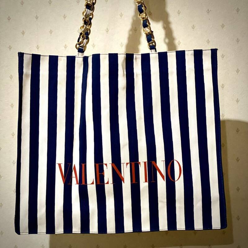 希少モデル VALENTINO チェーントートバッグ ショルダーバッグ ショッピング ショッパー ヴィンテージバッグ 大容量 ヴァレンティノ