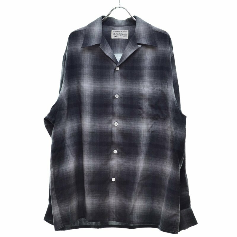 【L】WACKO MARIA / ワコマリア 23AW OMBRE CHECK OPEN COLLAR SHIRT L/S ( TYPE-3 ) オンブレチェック長袖シャツ