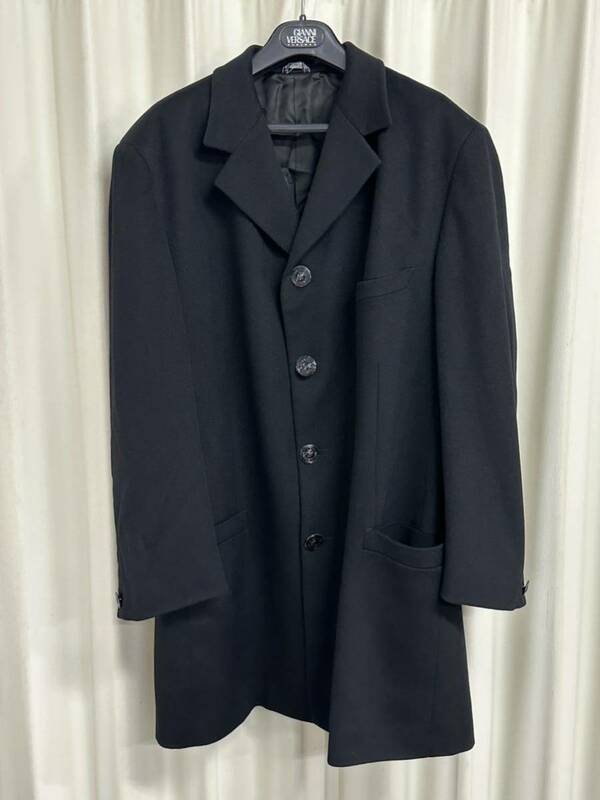 GIANNI Versace コート ブラック ロングコート ウール ? サイズ50 メンズ
