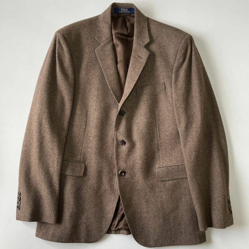 【Italy製】Polo Ralph Lauren “Herringbone Tweed Jacket” 41L ヘリンボーン ツイード テーラード ジャケット ラルフローレン 40