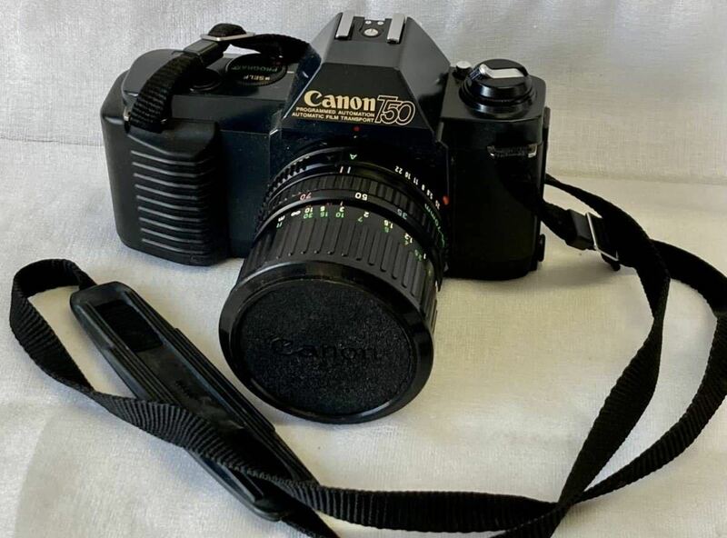 H キヤノン Canon T50 フィルムカメラ 35-70mm 1：3.5-4.5 中古品 動作未確認 ジャンク
