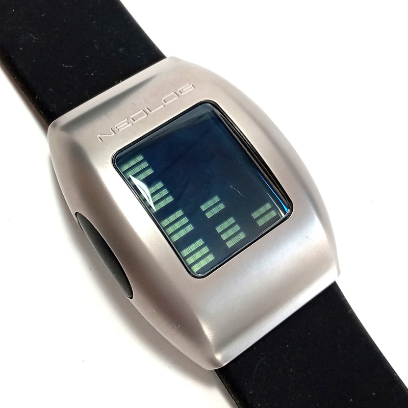 【neo45】新品 ネオログ NEOLOG A-24 Ⅱ CLASSIC SILICONE デジタル腕時計 シリコン 黒ラバーベルト シルバー×ブラック SWHD-002-10