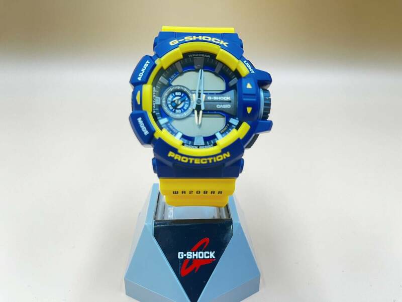 【未使用】G-SHOCK GA-400-9BJF ハイパーカラーズ ロータリースイッチ ネイビー イエロー HyperColors デジアナ Gショック CASIO 希少