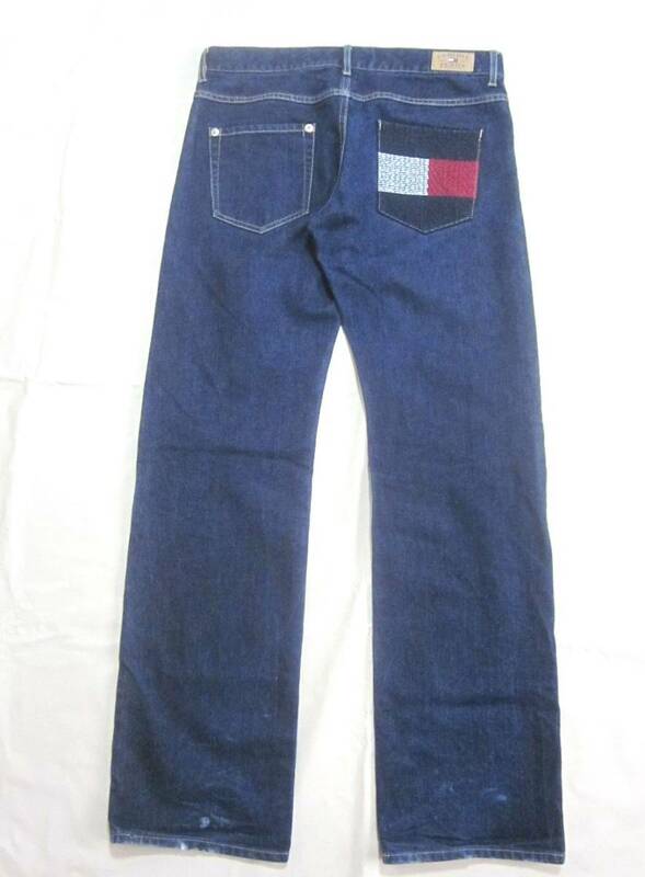 トミーヒルフィガー 日本製 ビッグロゴ 刺しゅう デニムパンツ ジーンズ メンズ M トリコ tommy jeans 6585