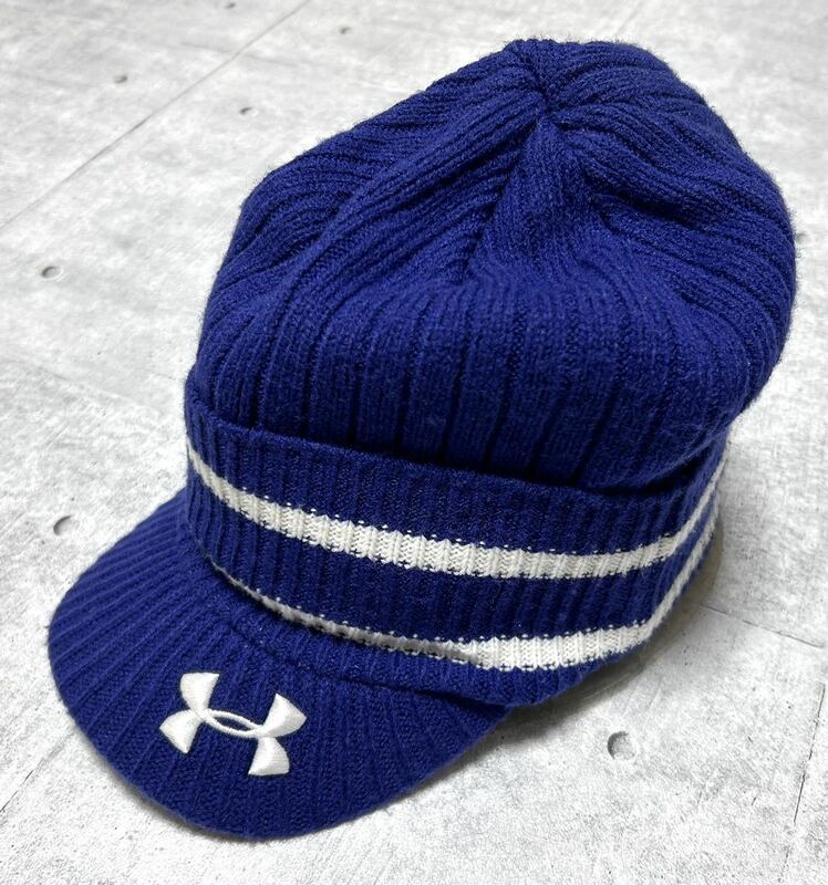 UNDER ARMOUR つば付き ニット帽 ニットキャップ 刺繍ロゴ 帽子　　アンダーアーマー ウィンター スポーツ タウンユース アウトドア 早3536