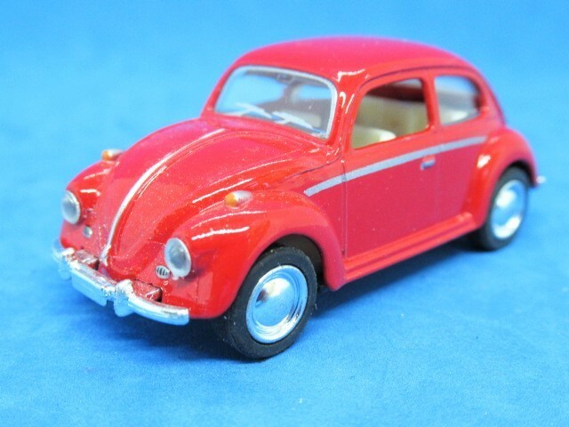 Volkswagen ビートル Type1 1／64 ダイキャストプルバックミニカー レッド★送料無料★